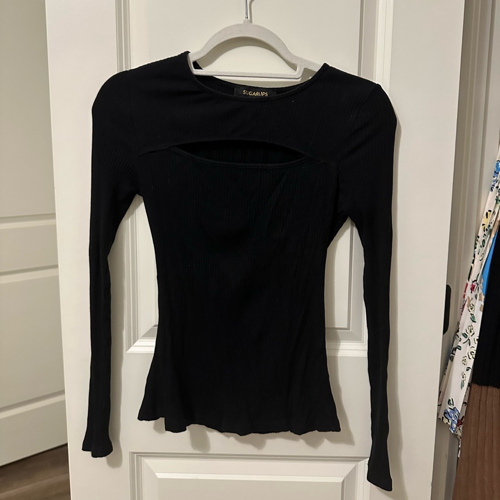 Sugarlips black top with cut out